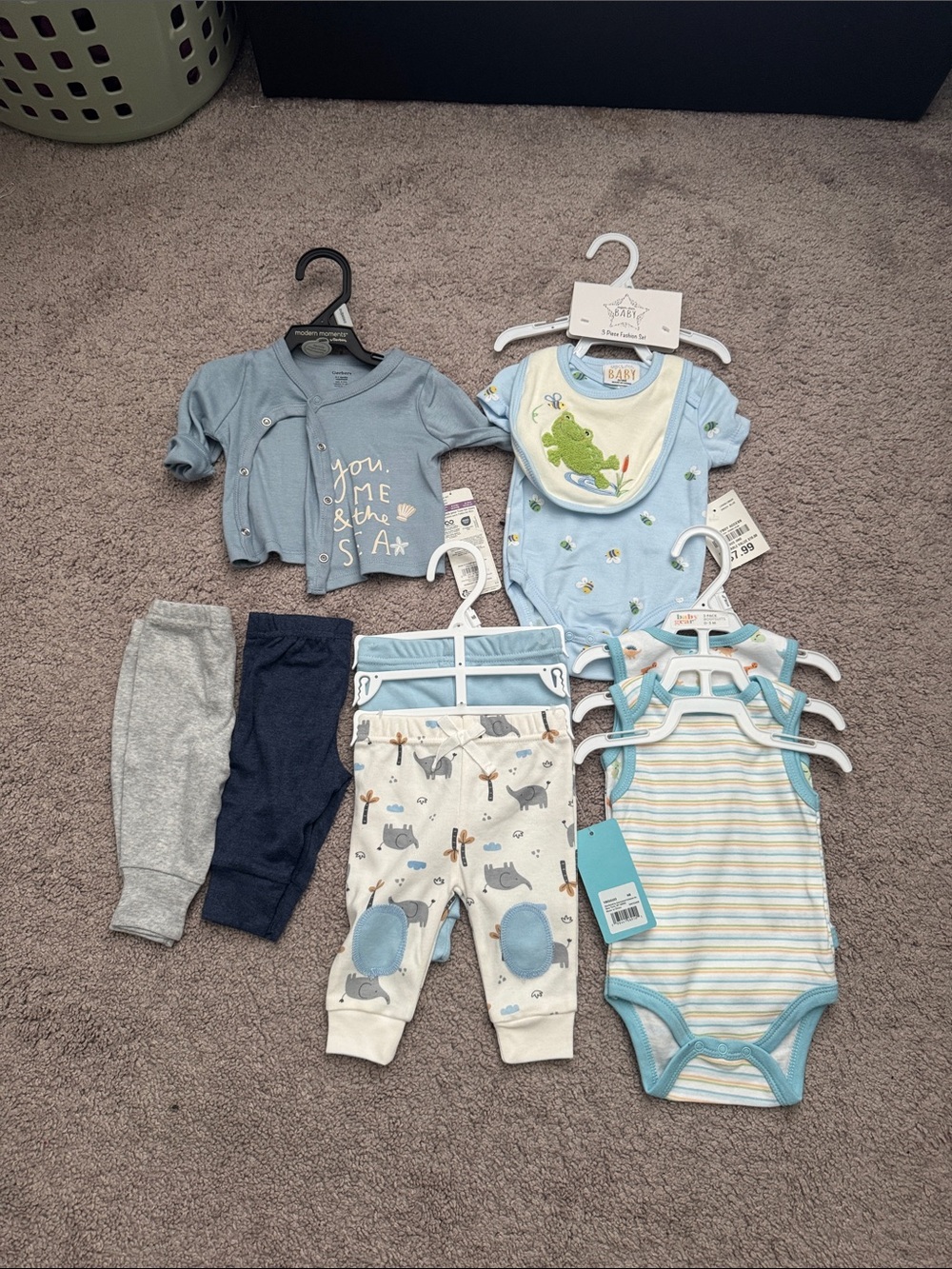 New Lot 9 pc Mixed Brand Baby Bodysuits and Pants